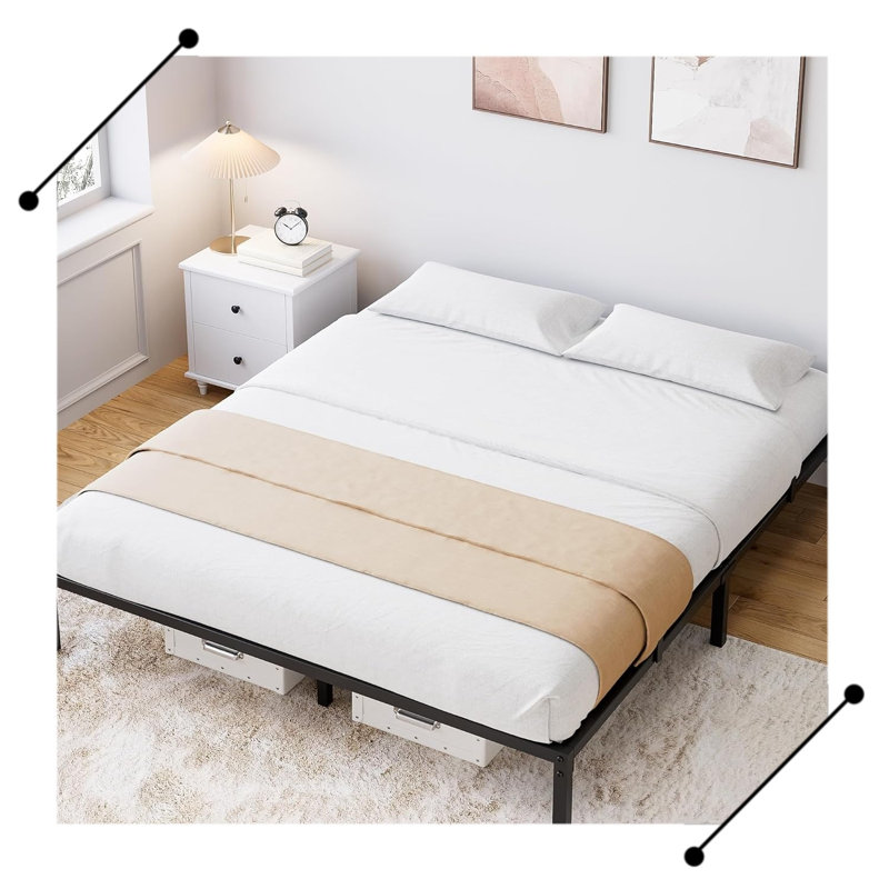 10 Inch Metal Bed Frame Sturdy Platform Bed Frame No Box Spring, Full