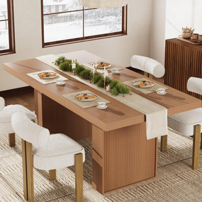 Table de salle à manger 70,8 po pour 6 à 10 personnes, table de salle à manger moderne avec rangement, table de cuisine en bois avec pieds cannelés, tables de salle à manger pour la cuisine
