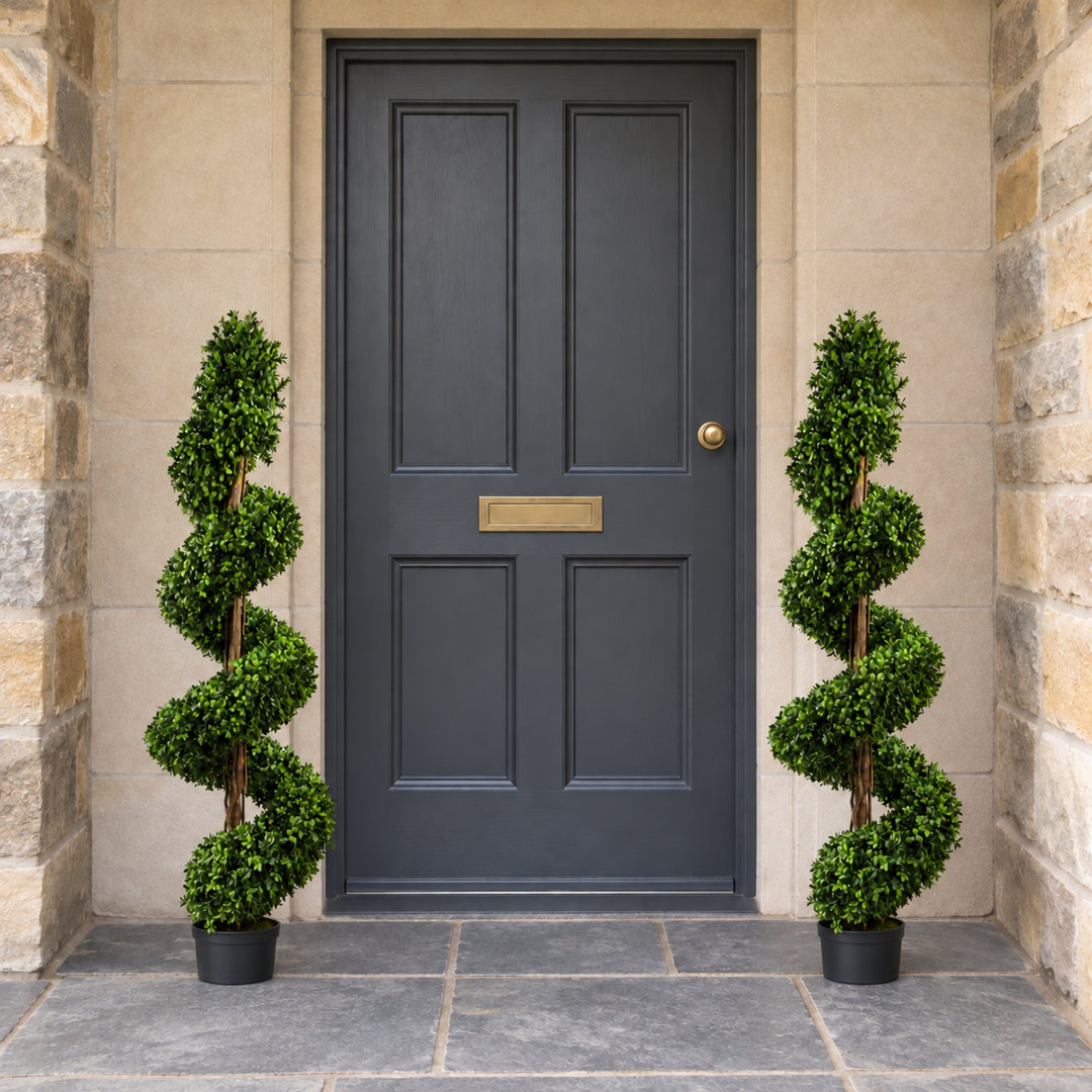 Leaf Outdoor Spiral Buxus Artificial Tree In Pot 150Cm 2 Pack - Image 3