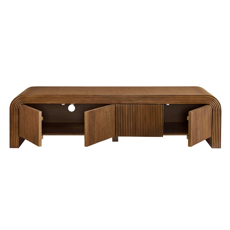 Meuble télé cannelé 68 po Waterflute, Noyer