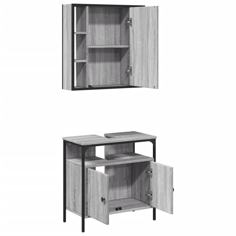 Aayusha Bathroom Furniture Suite, Grey Sonoma