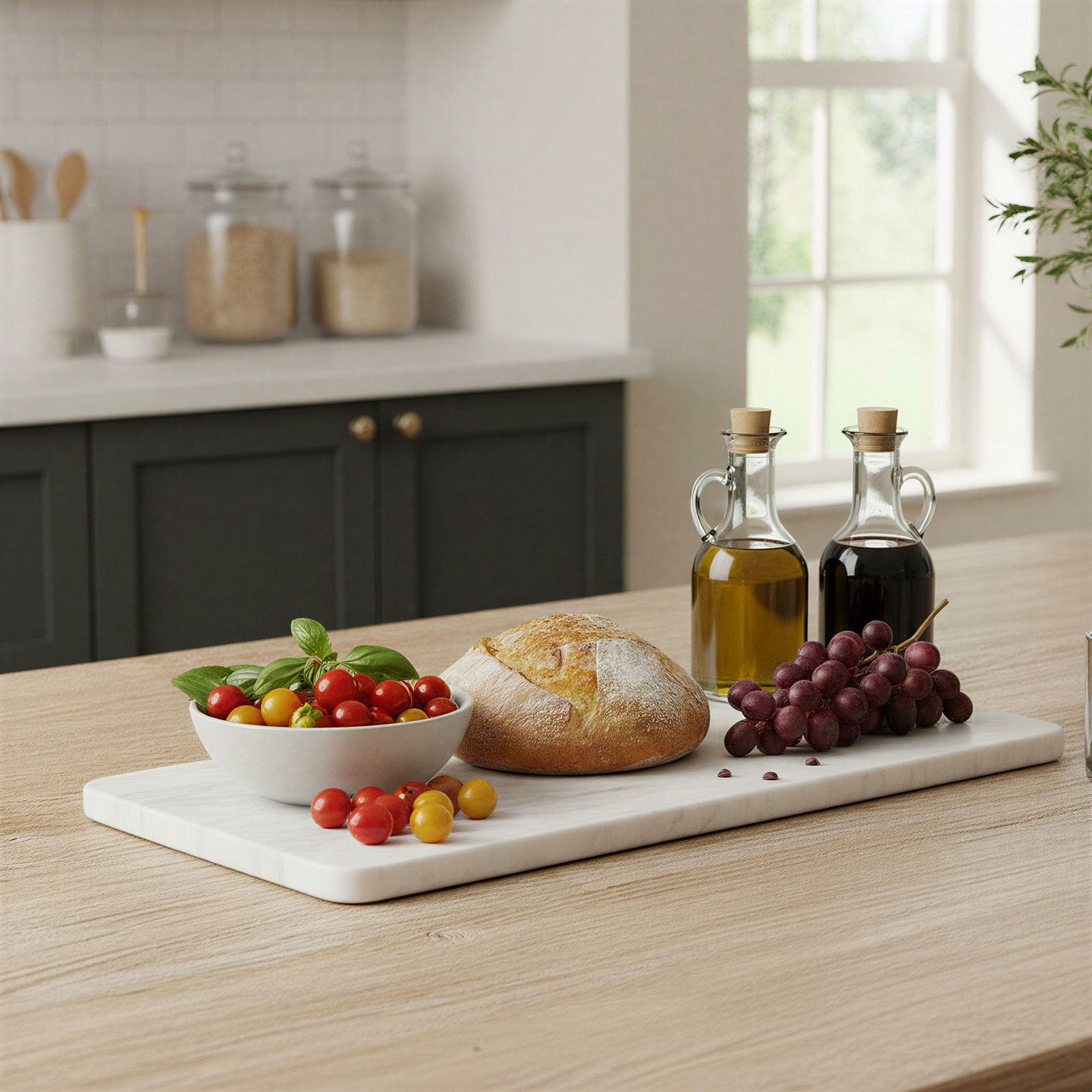 Marble Serving and Cutting Board, White