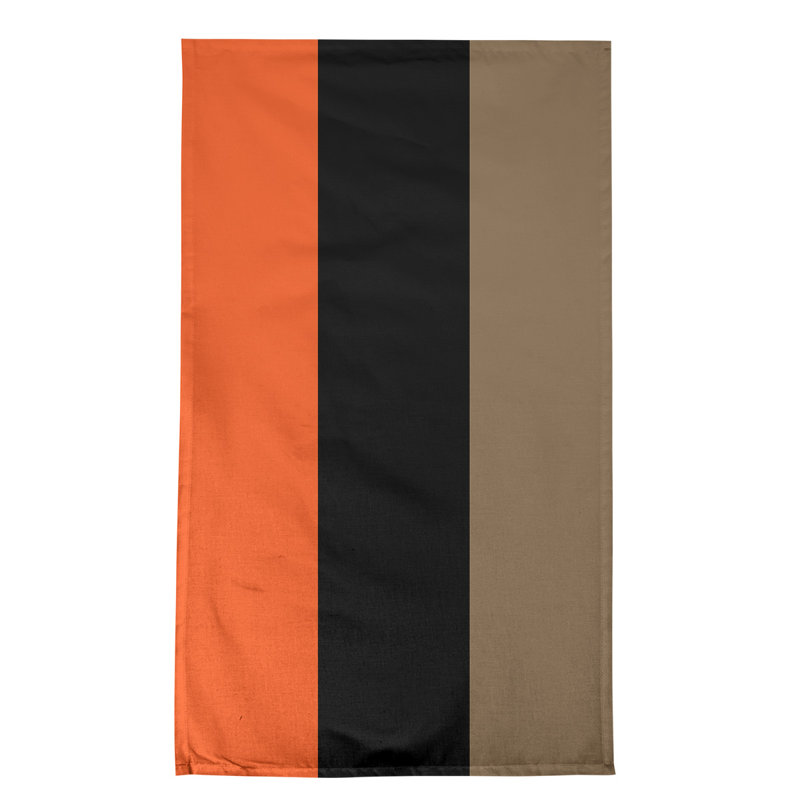 Stripe Tea Towel Kitchen Towel, Cotton Twill, Orange/Black/Gold Baseball