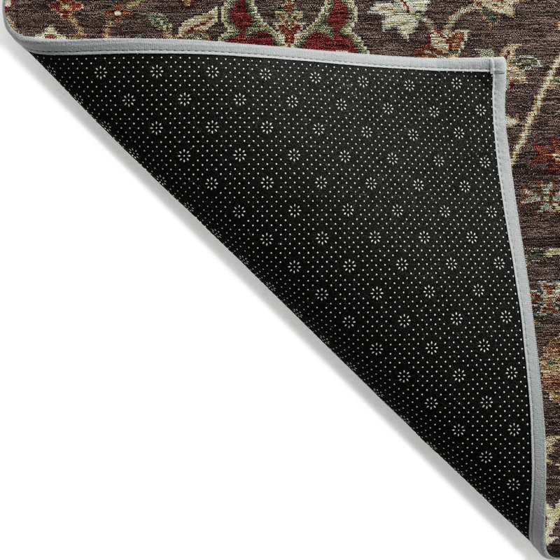 Red Synthetic Washable Rectangular 3' x 5' Area Rug