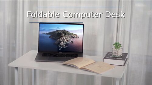 ErgoDesign Folding Computer Desk for Small Spaces, Simple Space-Saving Home Office Desk, Foldable Computer Table, Laptop Table, Writing Desk, Compact