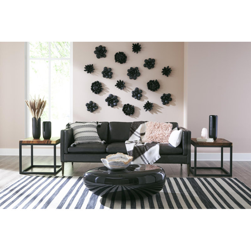 River Stone Coffee Table Gel Coat Black, 14" H x 42" L x 26" W, Gel Coat Black