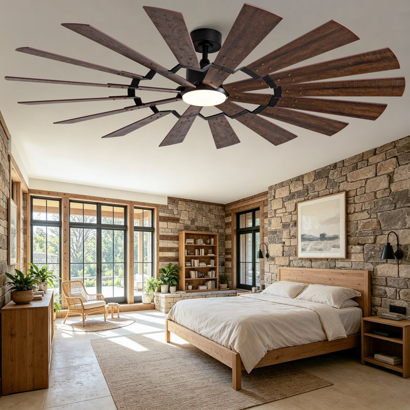 Ventilateur de plafond de 70 pouces avec télécommande, 16 pales de ventilateur en contreplaqué double face, 6 réglages de vitesse, rotation bidirectionnelle, 3 CCT, éclairage à intensité variable, convient aux grands espaces