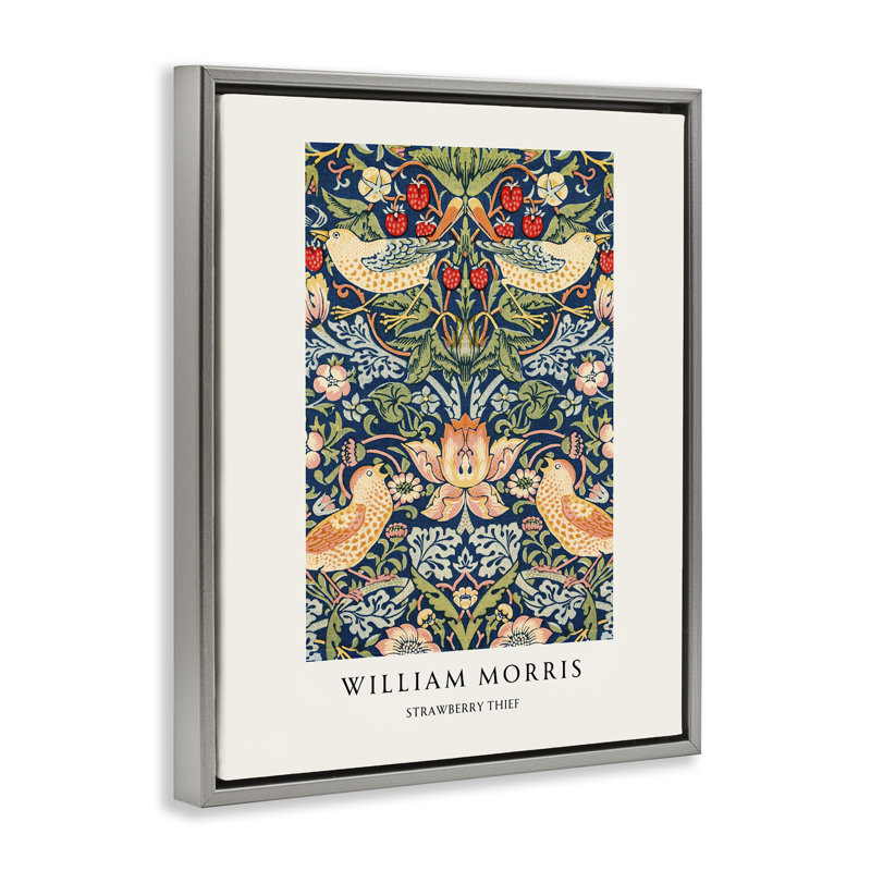 Cadre flottant William Morris, Cadre flottant gris lustré, H 31 po x l 25 po