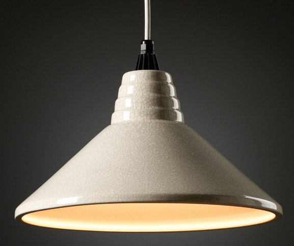 Custinne 1 - Light Single Pendant, White Crackle, White Cord