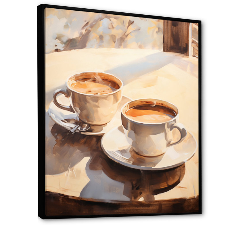 Ijlal Food Coffee Tea III, 32" H x 16" W x 1" D, Black Floater Framed