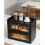 Boîte à pain en bambou avec porte magnétique en acrylique, contenant de cuisine à 2 niveaux pour l'organisation du pain et du garde-manger, conception à grande capacité