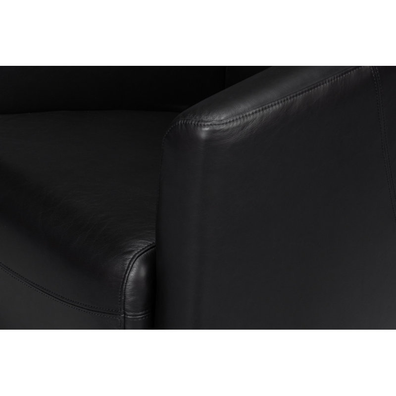 Mandy Upholstered Armchair, Black Genuine Leather