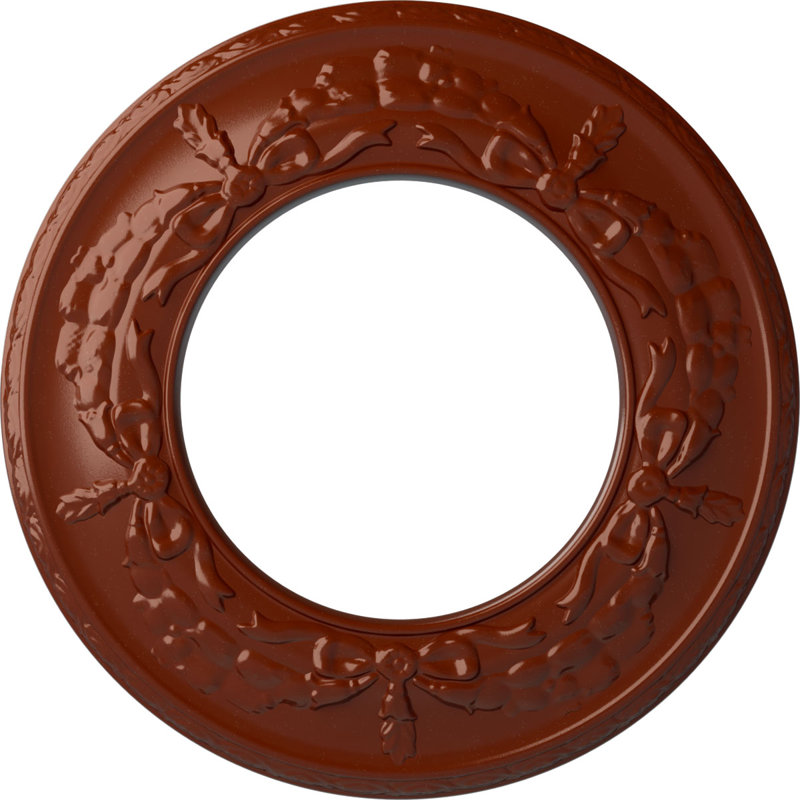 Endurathane Salem Ceiling Medallion, 13 1/4"OD x 7 1/8"ID x 7/8"P (Fits Canopies up to 7 1/8"), Hand-Painted Firebrick Finish