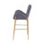 28.75Inch Counter Height Bar Stools Set Of 2, Bar Height Arm Chairs, Velvet Fabric Stools With Golden Legs And Footrests,Gray