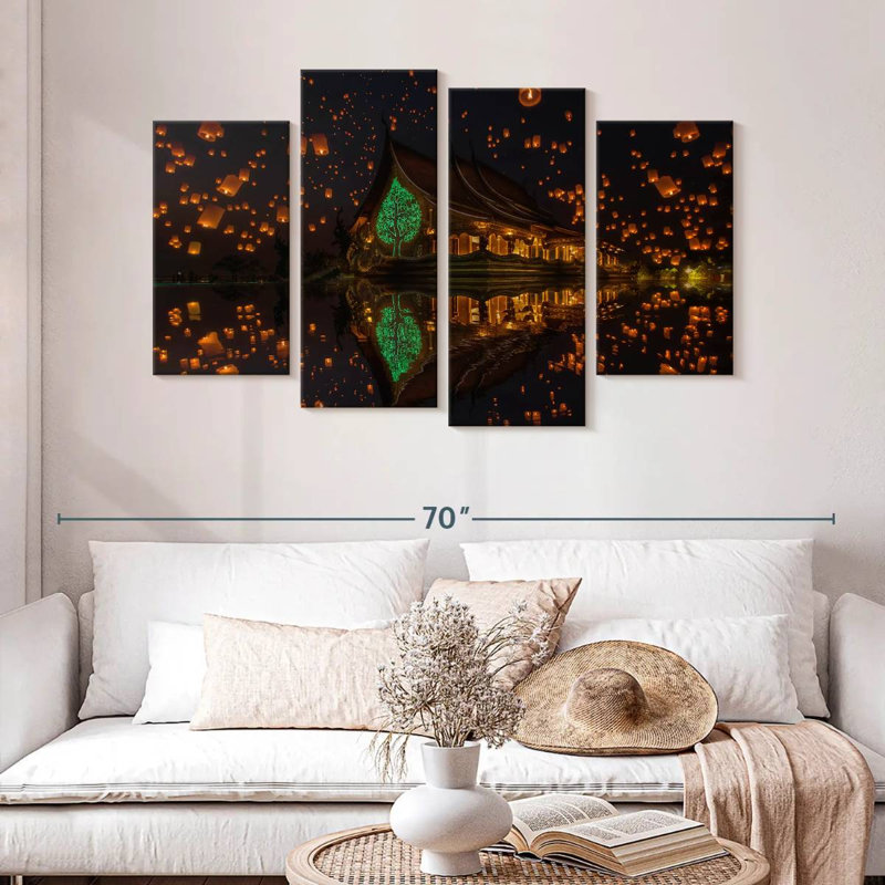 Adella Sirindhorn Temple Lanterns, 32'' H x 52'' W