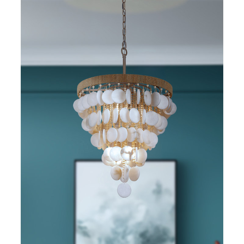 Autumn White Alabaster Stone 8-Light Indoor Pendant