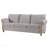 Farmhouse Style Sofa with Wooden Accents and PP Cotton Filling