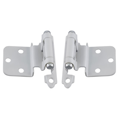 Brixwell BXB8217W Inset Face Mount Self Closing Cabinet Hinges For Kitchen And Home Hardware 3/8" White Pair