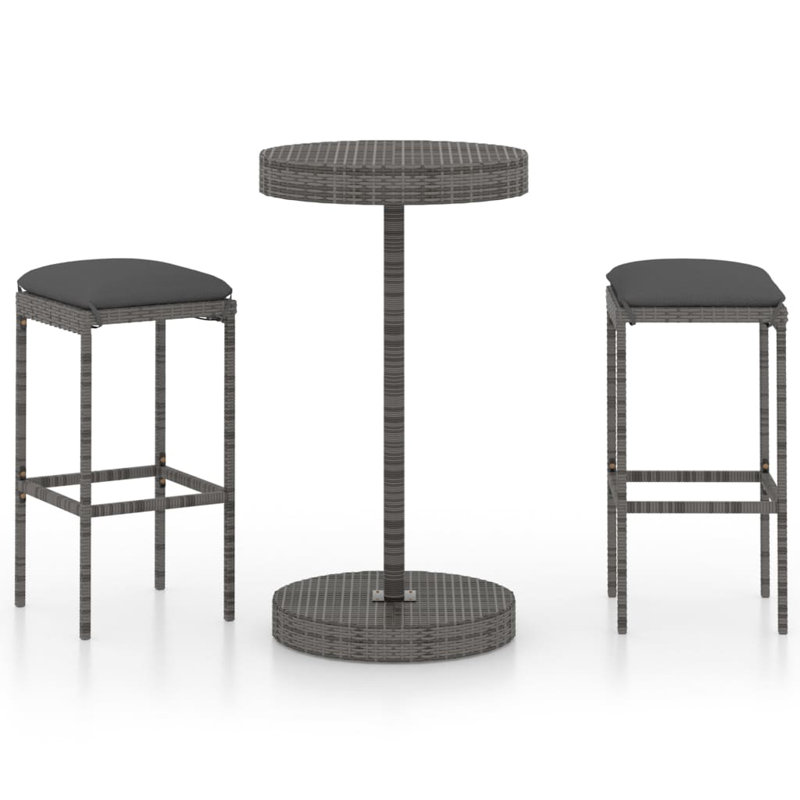 Ensemble 3 pièces avec coussins Ofrath, gris