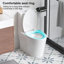 Une toilette, chasse double 1,1 / 1,6, céramique blanche brillante, siège à fermeture en douceur, chasse d'eau pour salle de bain blanche, cuve allongée, fermeture,