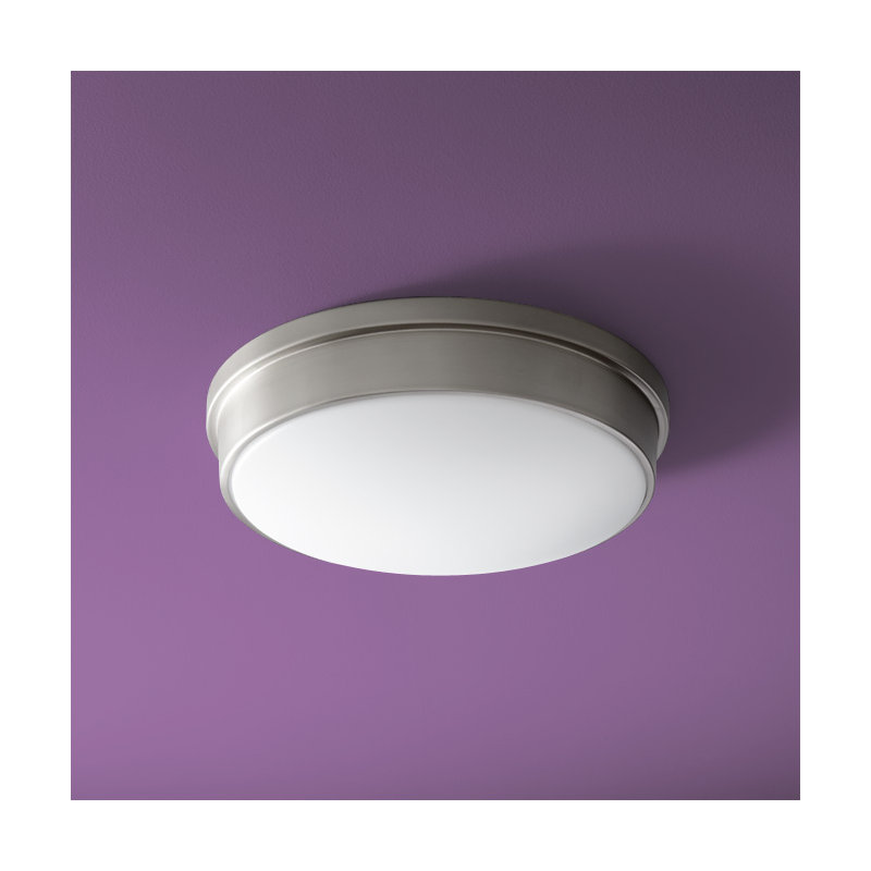 Theory Acrylic Flush Mount, Satin Nickel