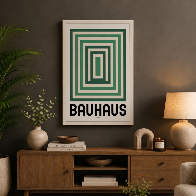 Bauhaus Geometry Geometric - Wrapped Canvas, 30x20 - 76.2 x 50.8 cm, White Border