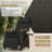 Patio Wicker Recliner Chair With Adjustable Backrest & Footrest Flip Side Table-1283297657
