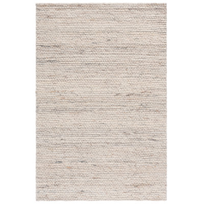 Laine tissée à la main Abram Tapis en coton beige / ivoire