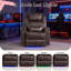 Upholstered Velvet Power Reclining Heated Massage Chair-1925998336