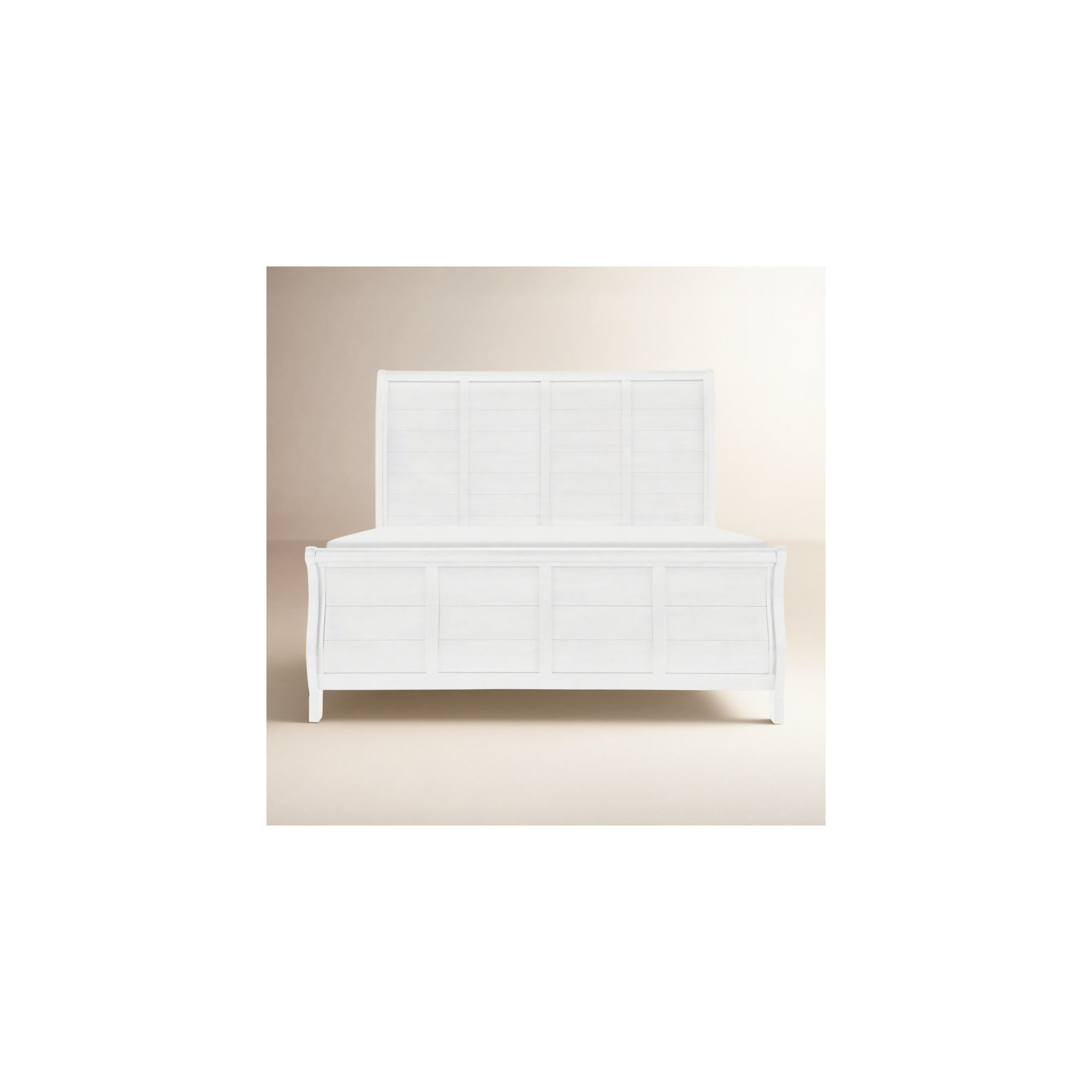 Country Living Sleigh Bed, White, King