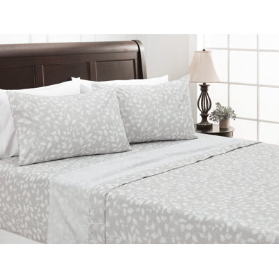 Floral Microfiber Percale Sheet Set