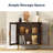 Buffet Cabinet With Led Lights, Sideboard Cabinet With 2 Doors Acrylic, 32" Modern Buffet Cabinet With Adjustable Shelf, Coffee Bar Cabinet For Living Room, Kitchen-77680770