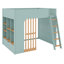 Lit mezzanine peu encombrant, conception pour lit double avec échelle et tablettes de rangement-133471643-133471647