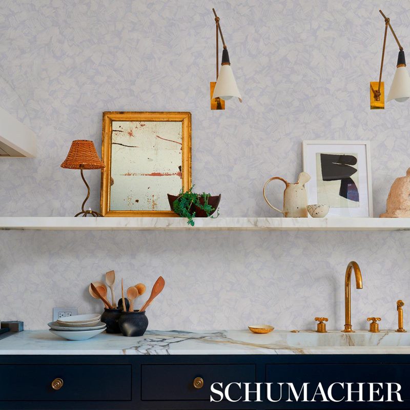 Schumacher x Backdrop Atmos Wallpaper, Cool Lilac