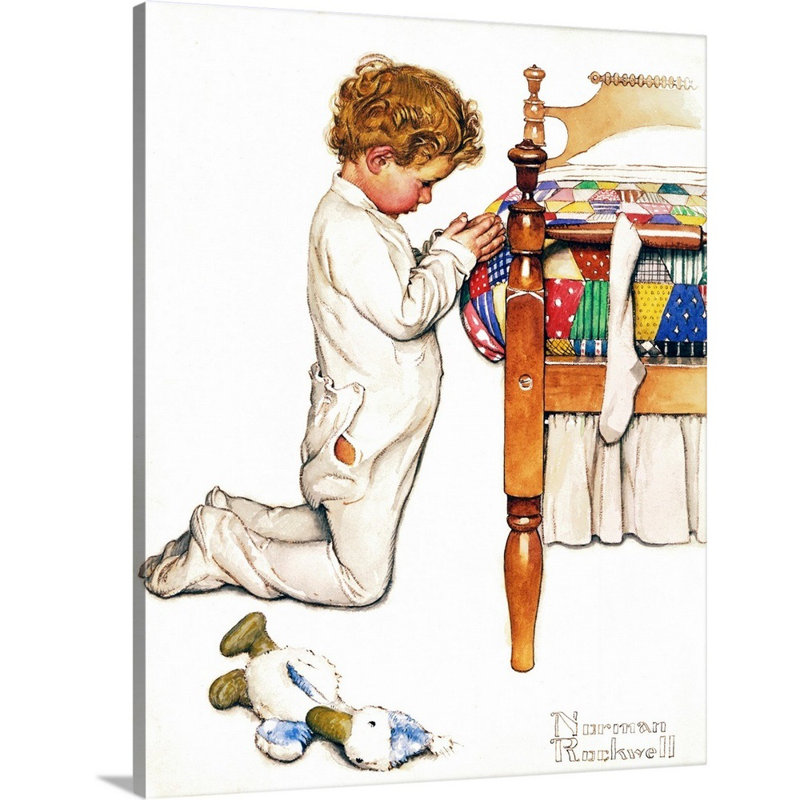 «A Christmas Prayer», art mural sur toile, H 14 po x l 11 po x P 1,25 po, Toile tendue
