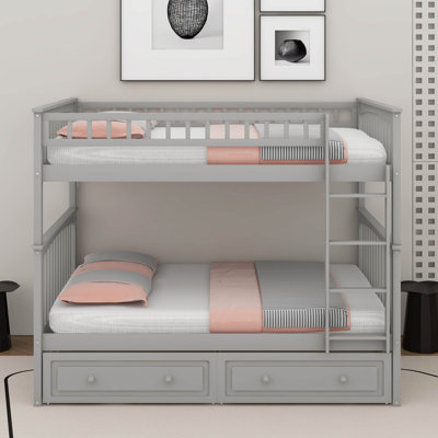 Full Over Full Bunk Bed With Drawers, Convertible Beds