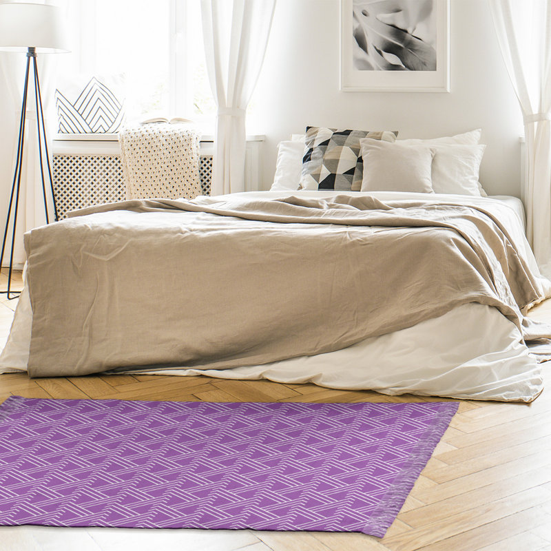 Tapis mauve à motif géométrique classique, Non