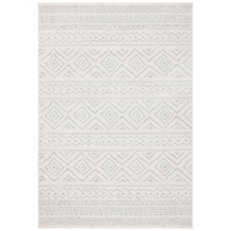 Tapis ivoire / gris clair Sutphin Southwestern, Rectangle 12 pi x 18 pi