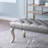 Button Tufted Upholstered Bench Nailhead Trim-1503533392