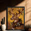 Art mural rétro noir, cerf de Noël, impressions rétro-615162188