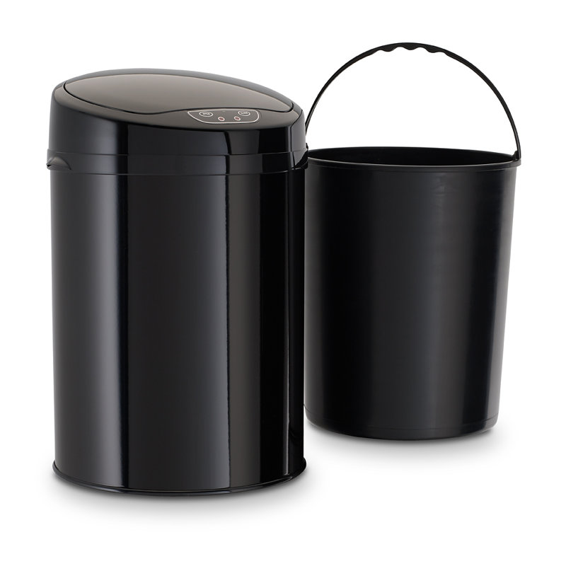 9 L Abfalleimer aus Edelstahl, Inox Black