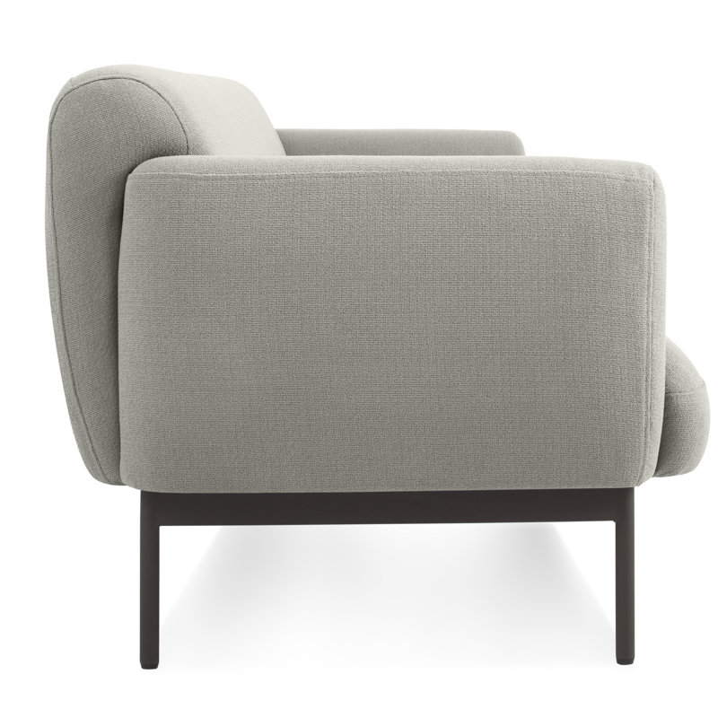Puff Puff Upholstered Sofa, Edwards Light Grey Crossweave, 31" H x 67" W x 35" D