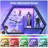 Gaming Floating Shelves, 34" LED Wall Mounted Shelf with Adjustable Glass Shelf, Pipe Shelves Hanging Display Rack Bookshelf with 8 S-Hook, Gaming Room Decor Wine Coffee Bar-78771901