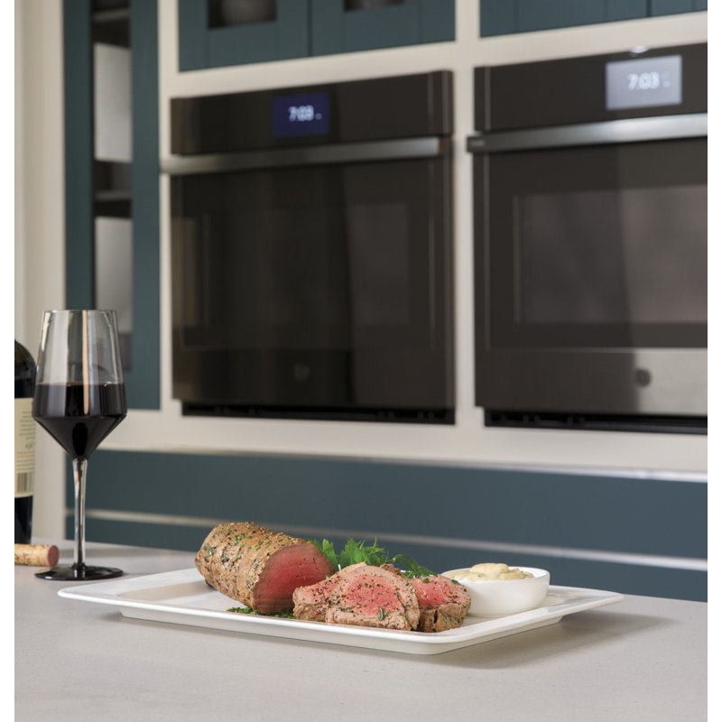 29.75" Self-Cleaning Convection Electric Single Wall Oven with Air Fry Capabilities, Black Stainless