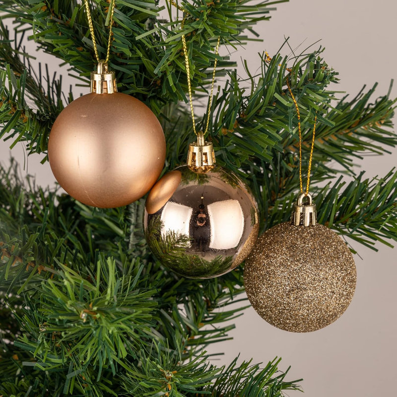 5cm Polyvinyl Chloride (PVC) Bauble, Gold