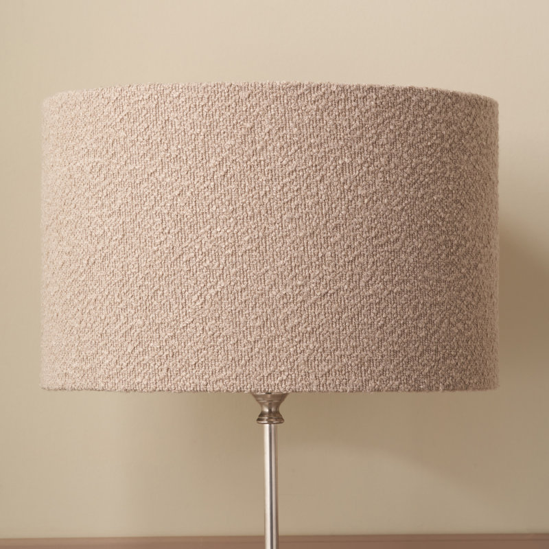 Drum Boucle Lamp Shade, 20cm H x 30cm W x 30cm D, Taupe