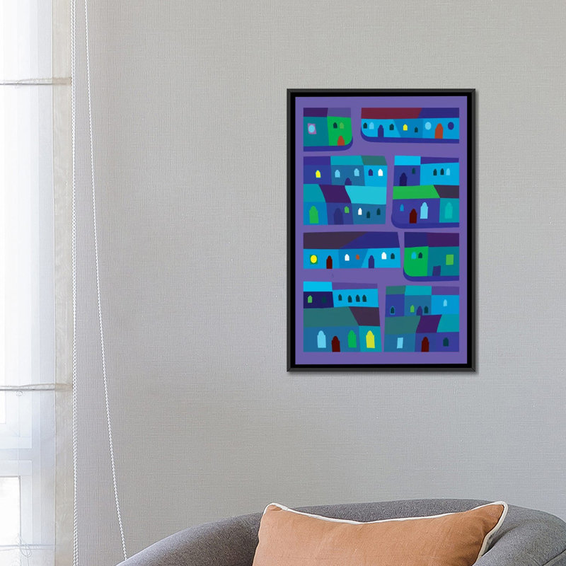 « tepito de azul », impression sur toile, H 26 po x l 18 po x P 1,5 po, Toile avec cadre noir, Pas de tapis