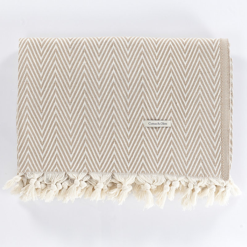 Merich Soft Cotton Blanket, Latte