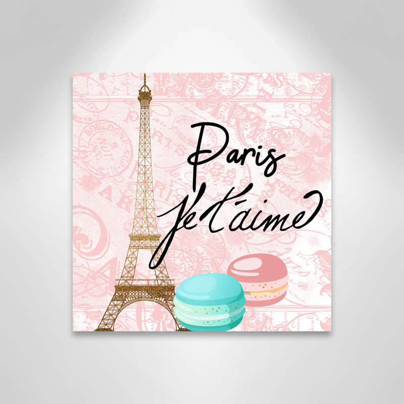 Bonjour paris 1, H 16 po x l 16 po x P 1,5 po, Toile