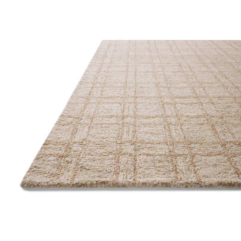 Polly Khaki and Sand Hand-Tufted Wool Accent Rug 2' x 5'